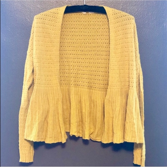 Anthropologie Sweaters - ANTHRO | Moth Pointelle Peplum Layering Cardigan